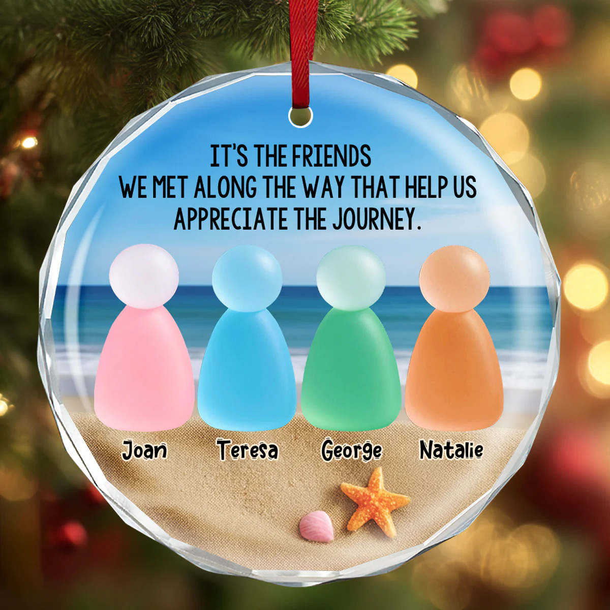 Appreciate Our Journey - Personalized Round Shaped Glass Ornament - Image 4