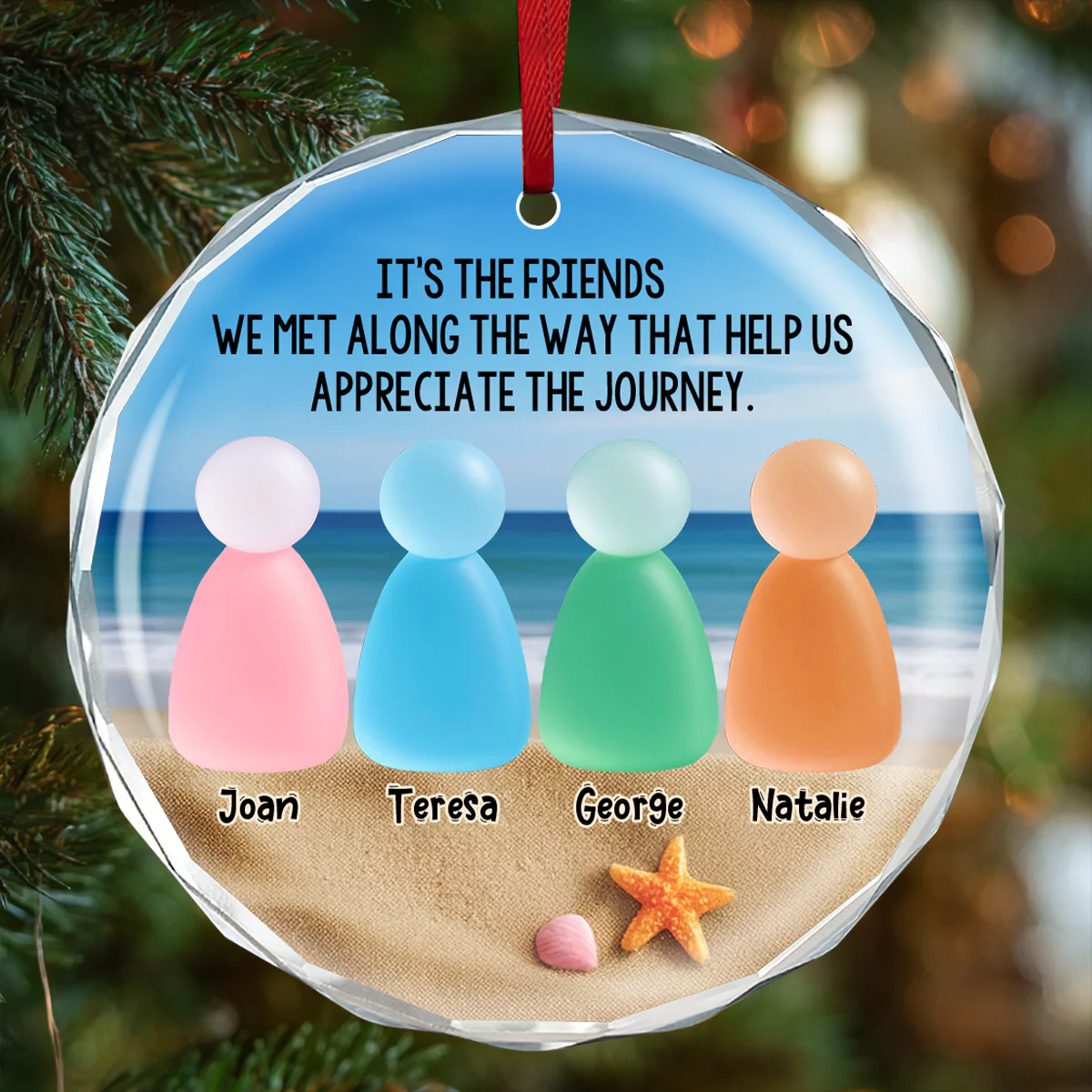 Appreciate Our Journey - Personalized Round Shaped Glass Ornament - Image 5