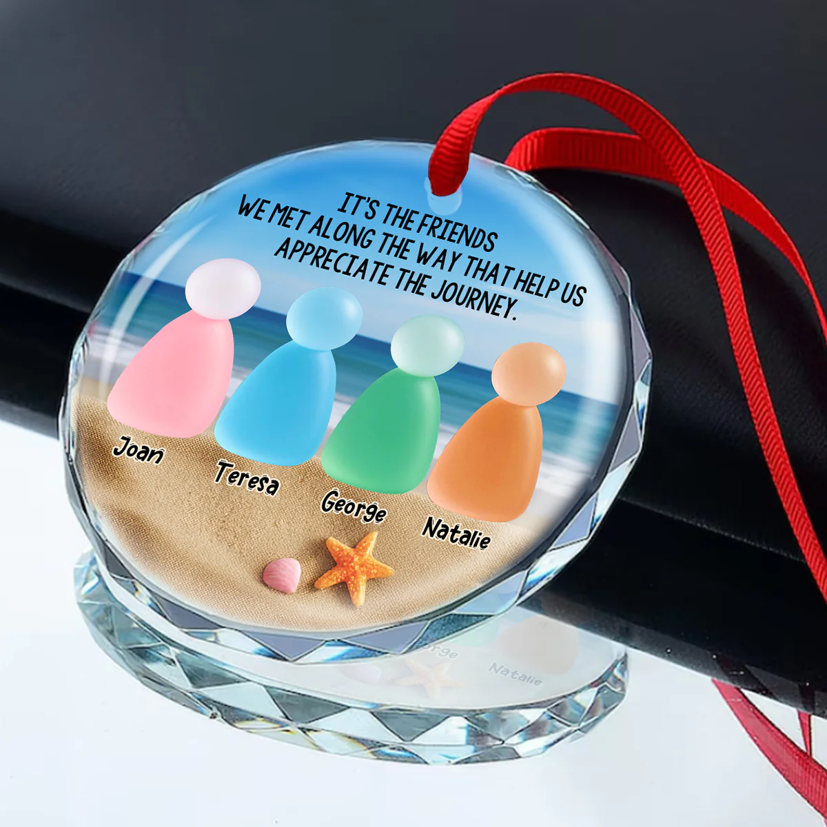 Appreciate Our Journey - Personalized Round Shaped Glass Ornament - Image 6