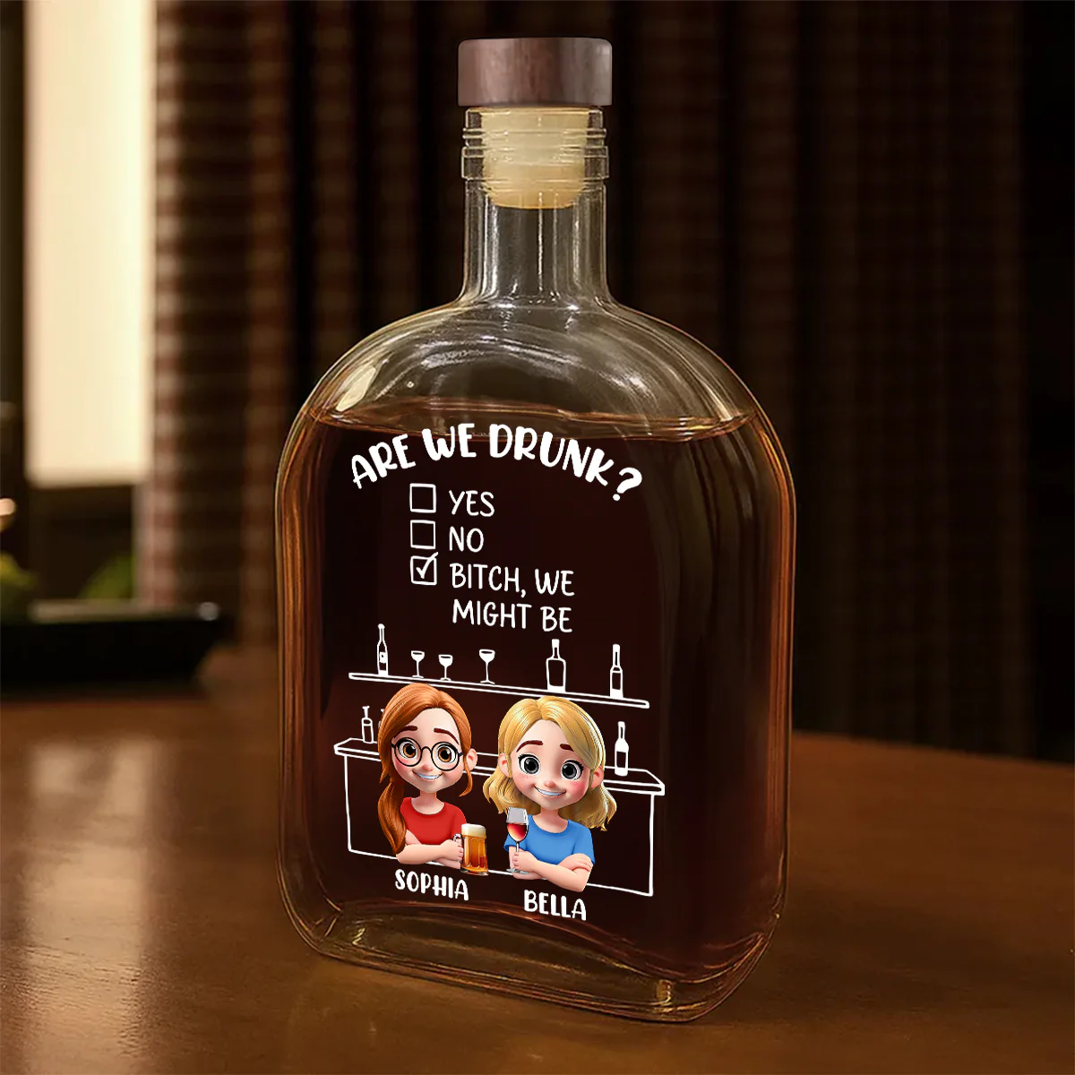 Are We Drunk - Personalized Whiskey Bottle - Image 5