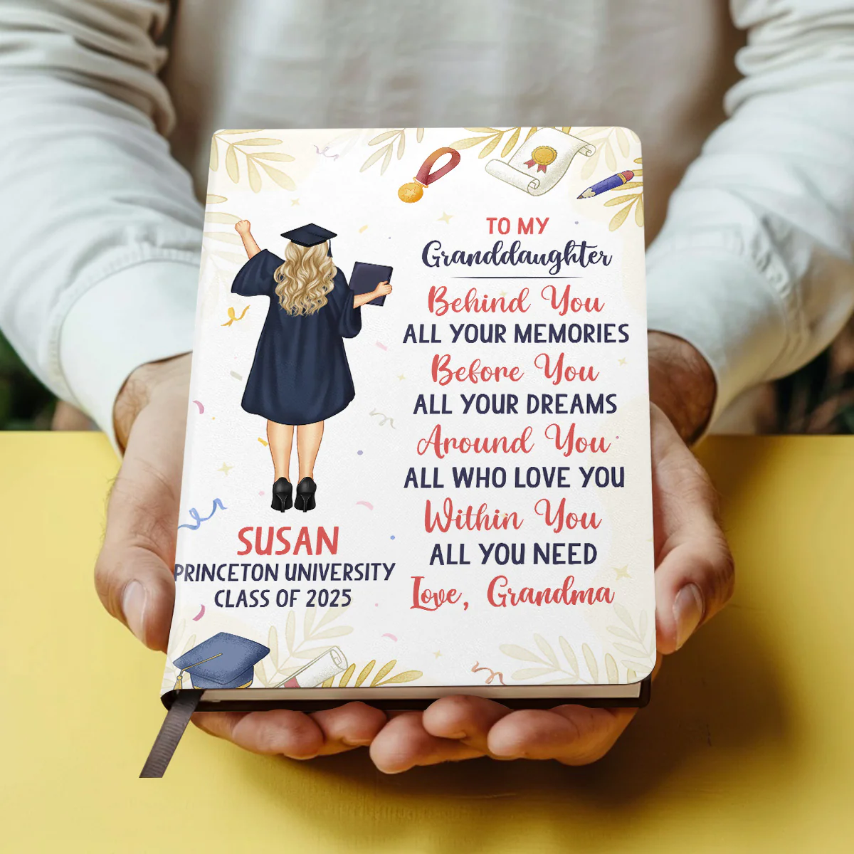 Around you All Who Love You - Personalized Leather Cover Notebook - Image 4