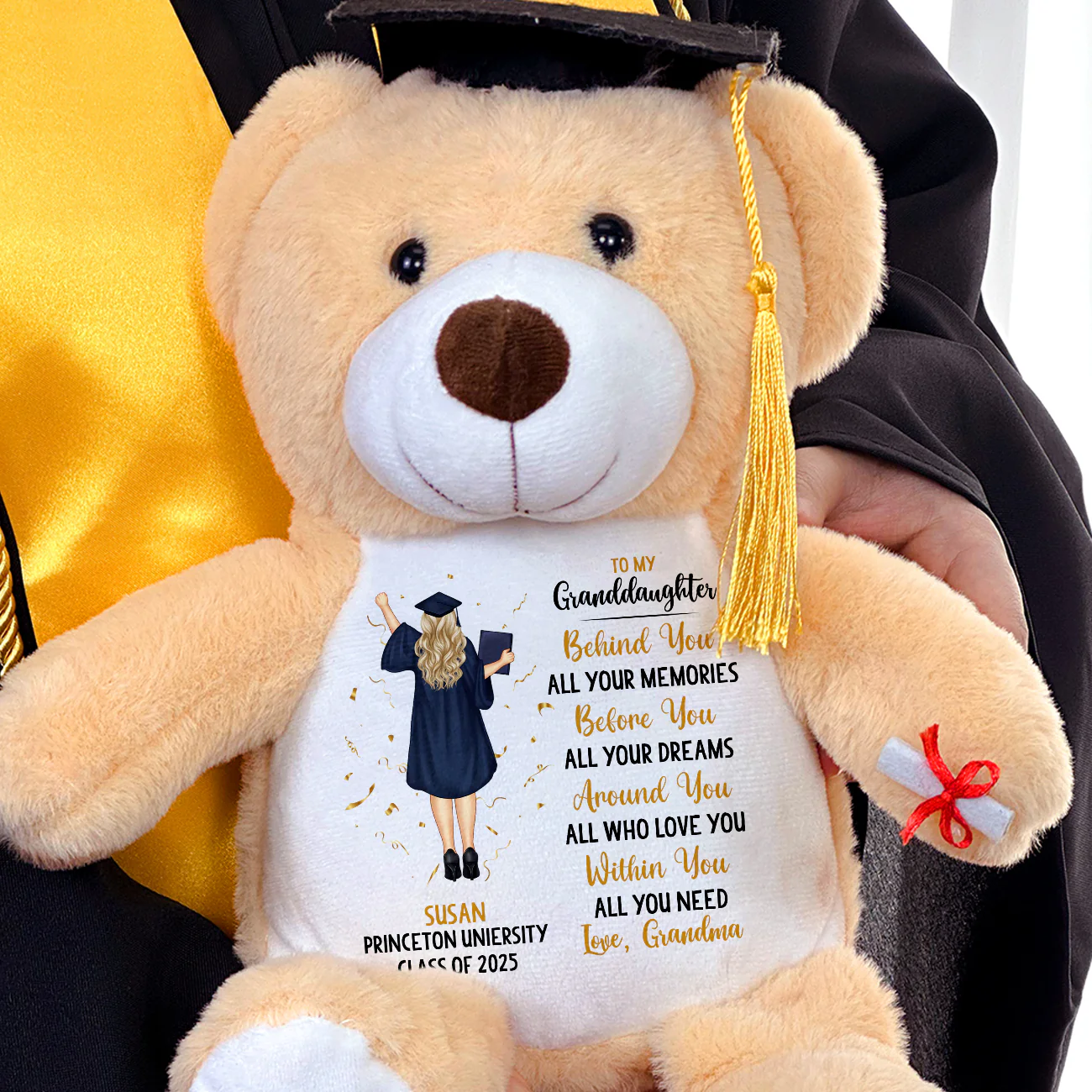 Around You All Who You Love - Personalized Graduation Teddy Bear - Image 2