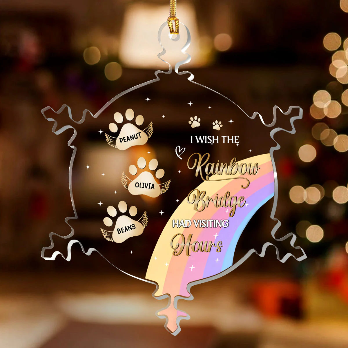 At The Rainbow Bridge - Personalized 1-Layer Acrylic Ornament - Image 2