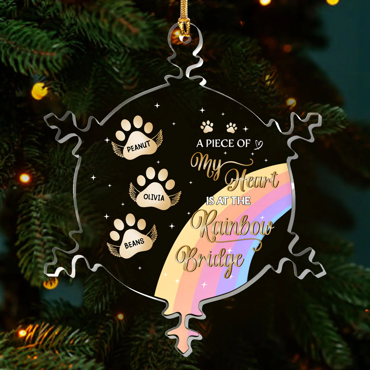 At The Rainbow Bridge - Personalized 1-Layer Acrylic Ornament - Image 3