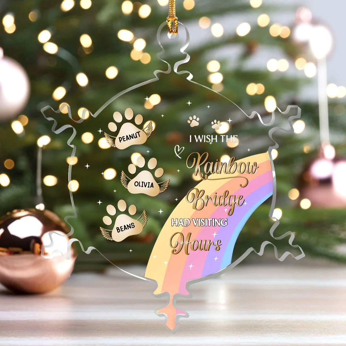 At The Rainbow Bridge - Personalized 1-Layer Acrylic Ornament - Image 4