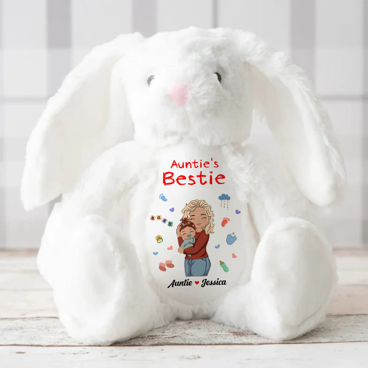 Auntie's Bestie - Personalized Stuffed Bunny - Image 3