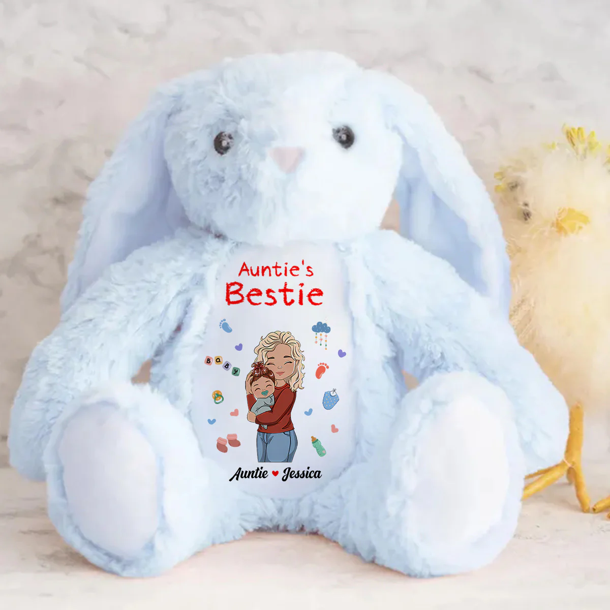 Auntie's Bestie - Personalized Stuffed Bunny - Image 4