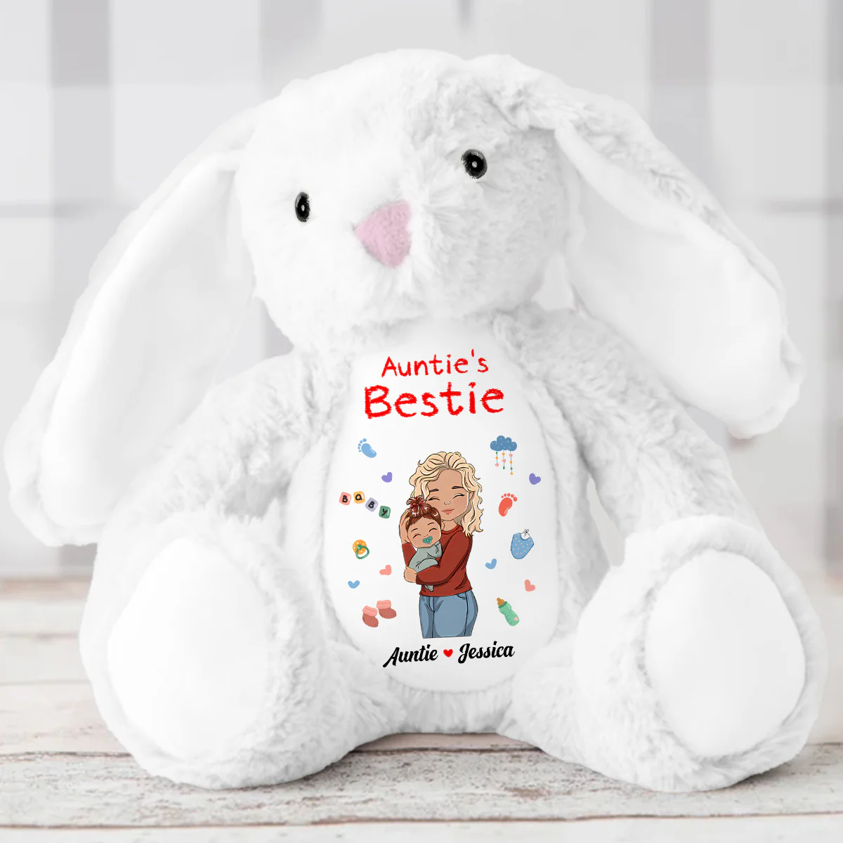 Auntie's Bestie - Personalized Stuffed Bunny - Image 5