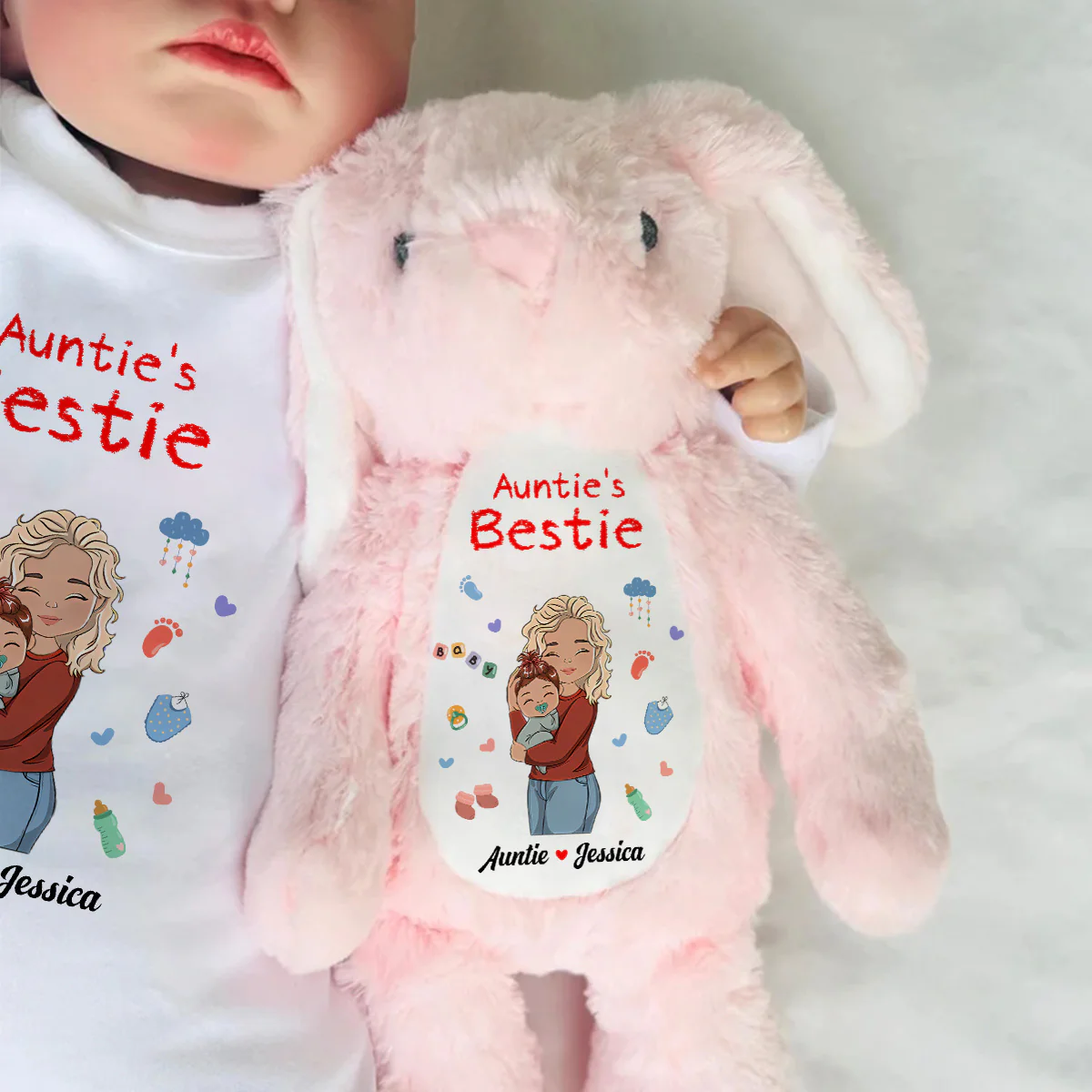 Auntie's Bestie - Personalized Stuffed Bunny - Image 6