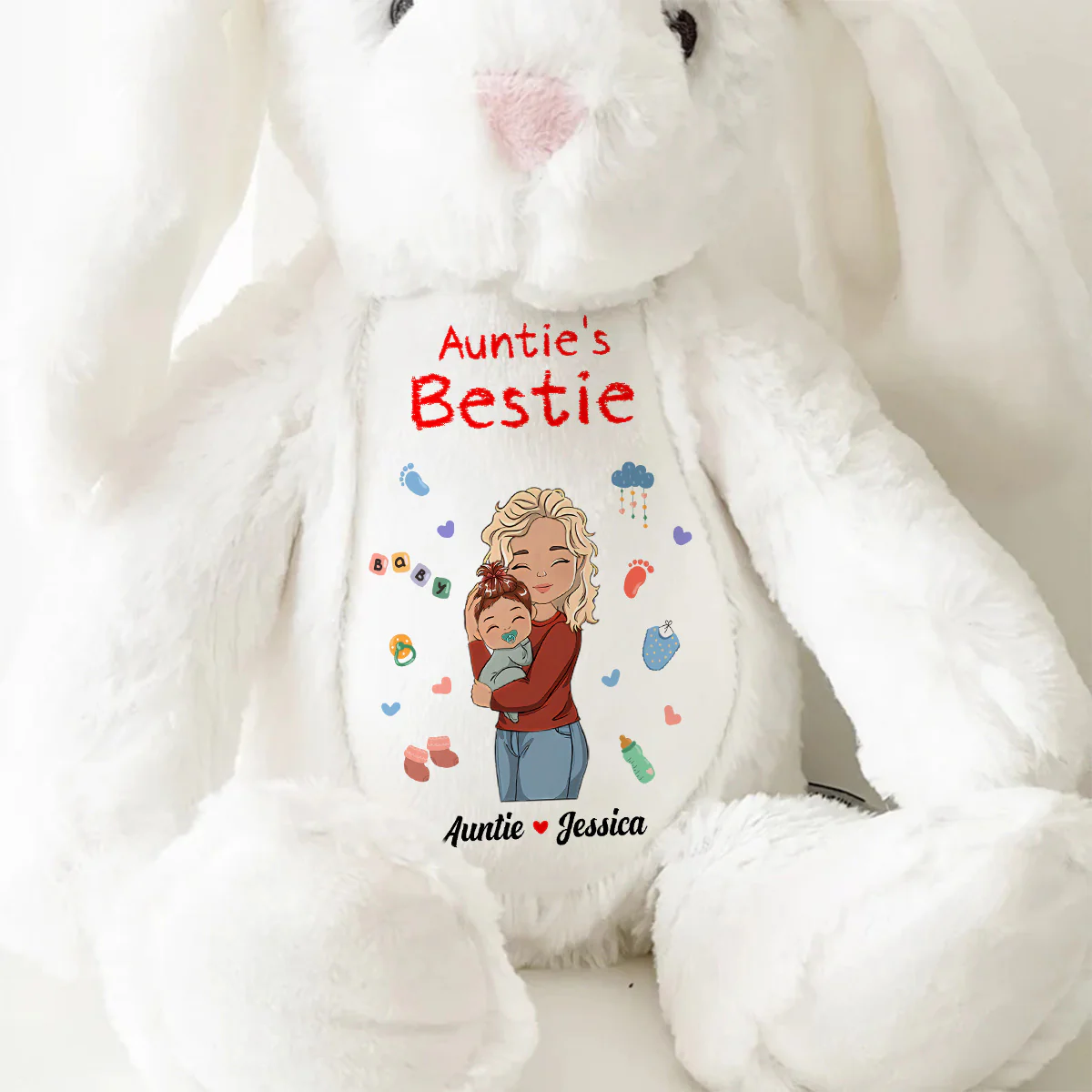Auntie's Bestie - Personalized Stuffed Bunny - Image 9