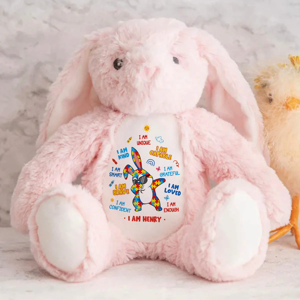 Autism Bunny I'm Kind Smart Loved - Personalized Stuffed Bunny - Image 7