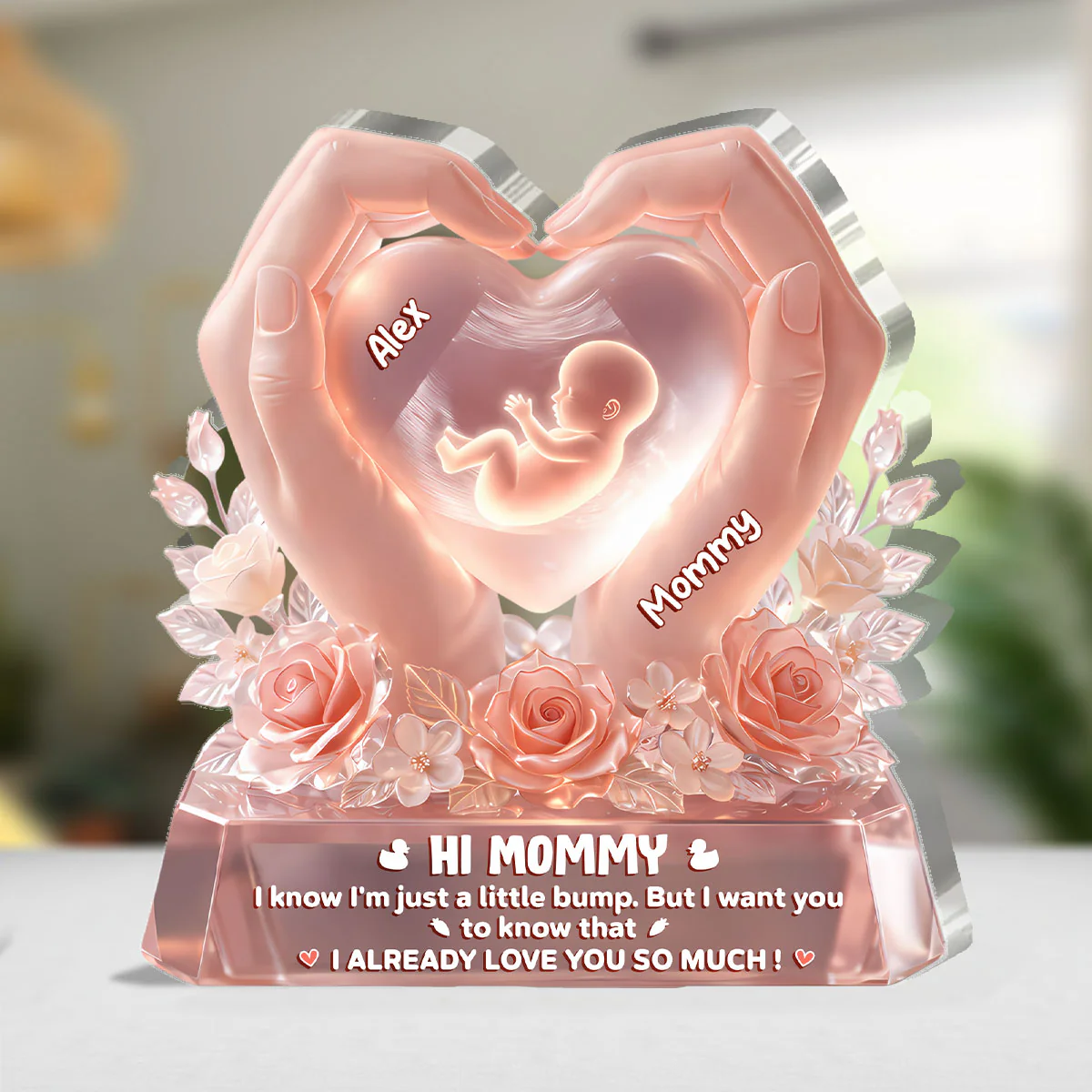 Baby Bump Love Mother - Personalized Custom Shaped Acrylic Plaque - Image 4