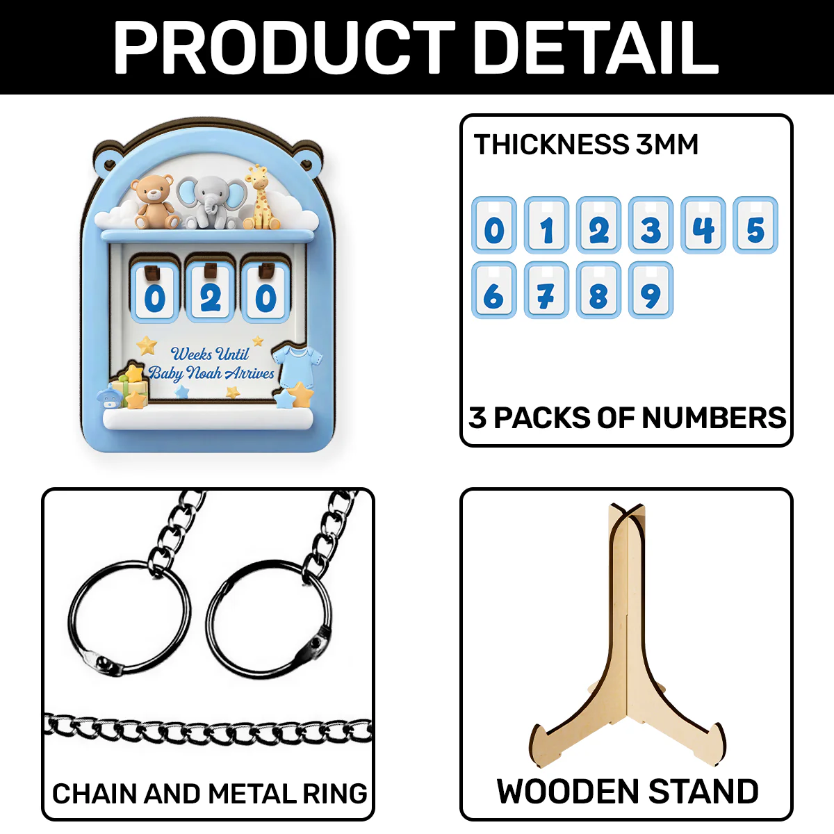 Baby Countdown - Personalized Tracker Sign - Image 7