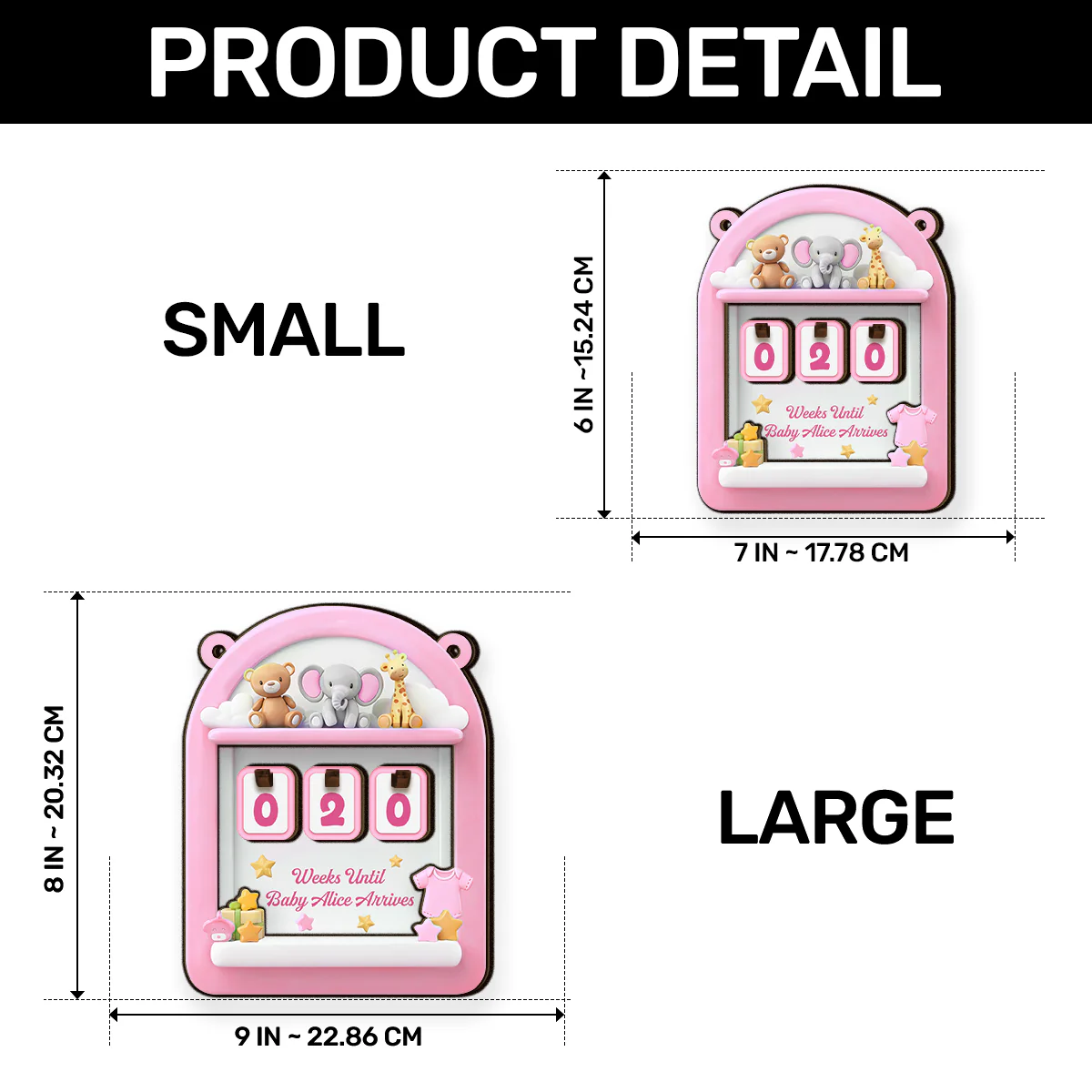 Baby Countdown - Personalized Tracker Sign - Image 8