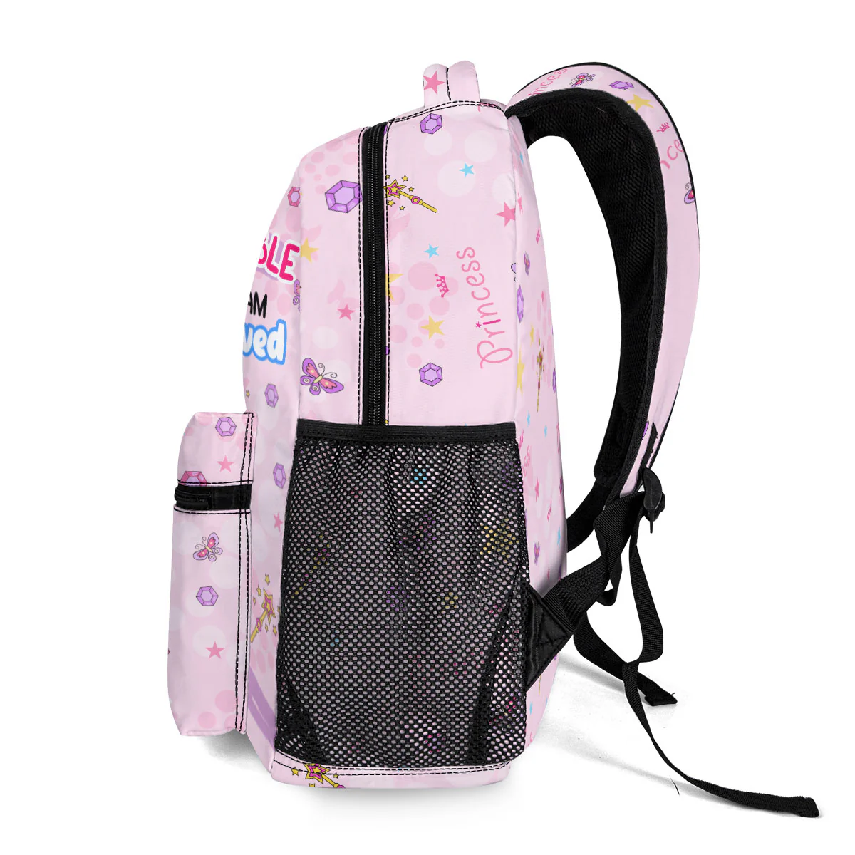 Baby Girl Princess Affirmations - Personalized Backpack - Image 3