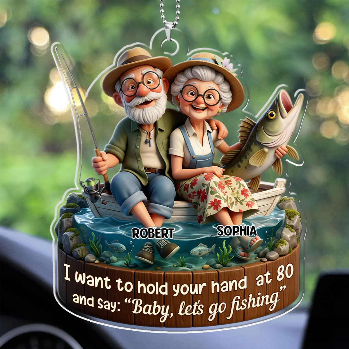 Baby I Love Enjoying Life With You - Personalized Car Acrylic Hanging Ornament - Image 2