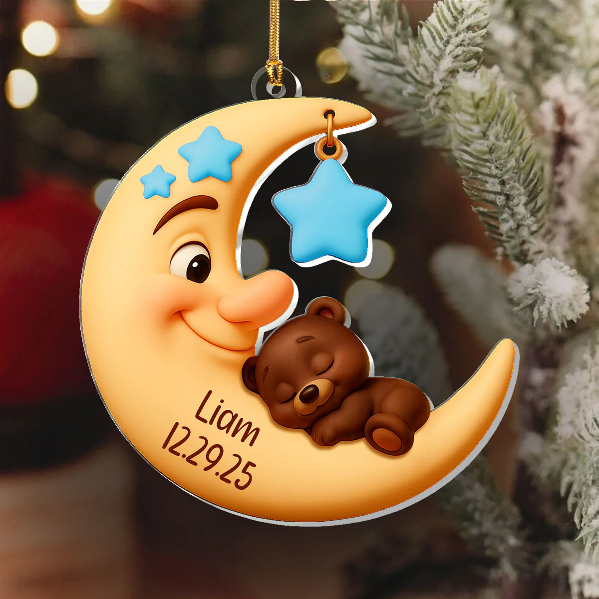 Baby's 1st Christmas - Personalized 1-Layer Acrylic Ornament - Image 6