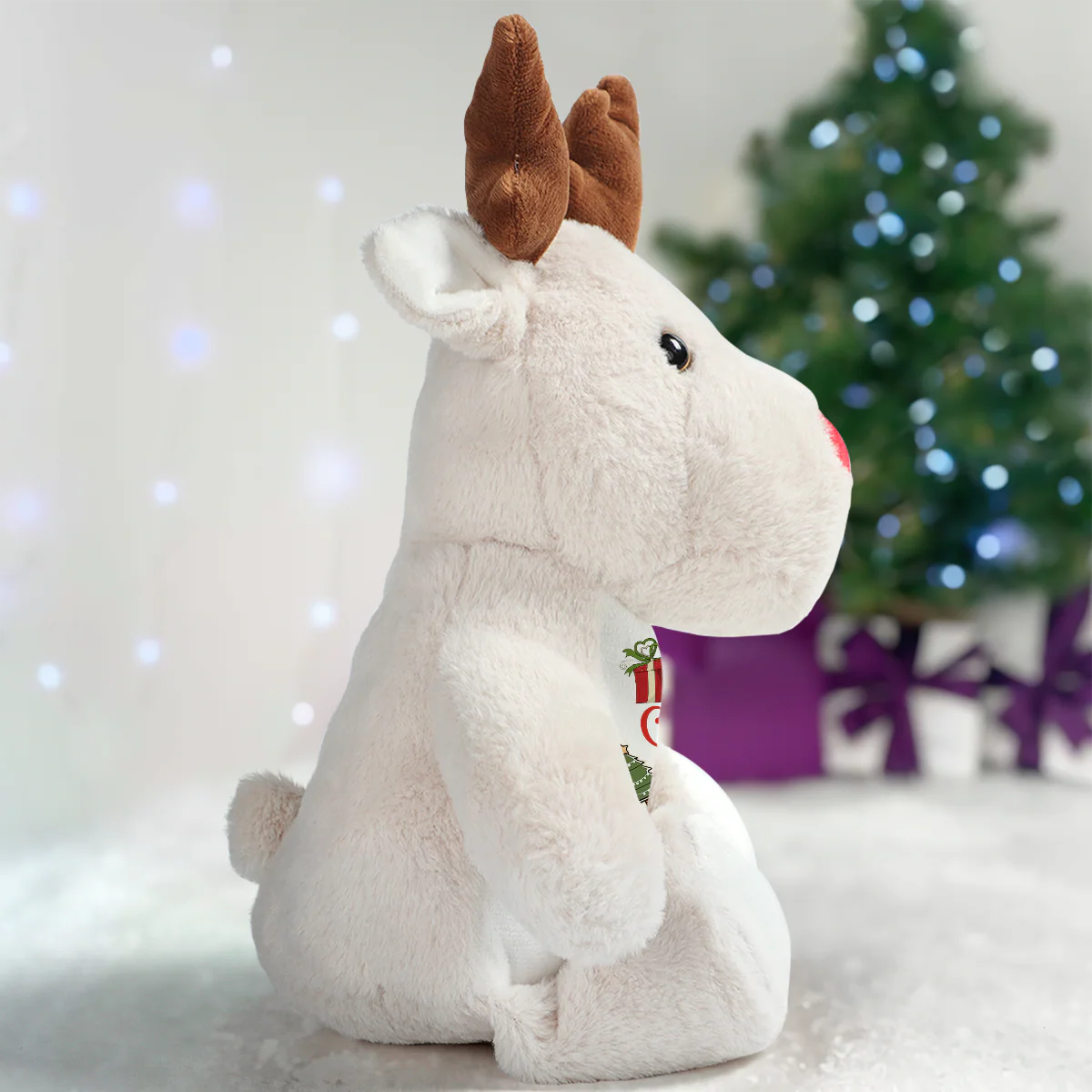 Baby's First Christmas Birth Index - Personalized Stuffed Reindeer - Image 3