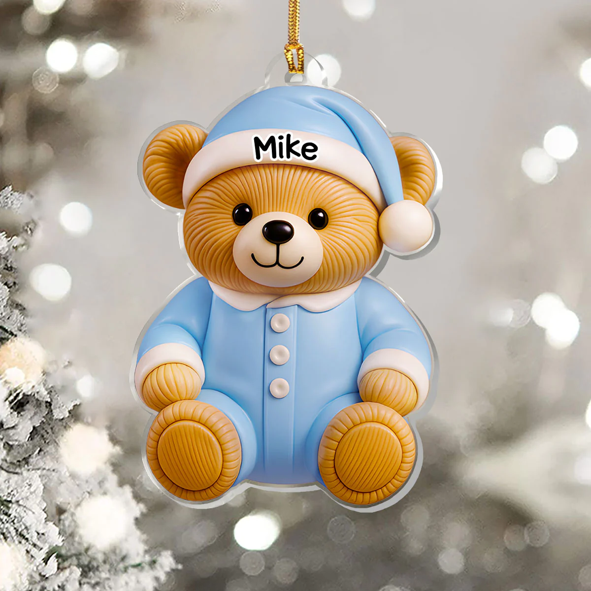 Baby's First Christmas Little Bear - Personalized 1-Layer Acrylic Ornament - Image 5