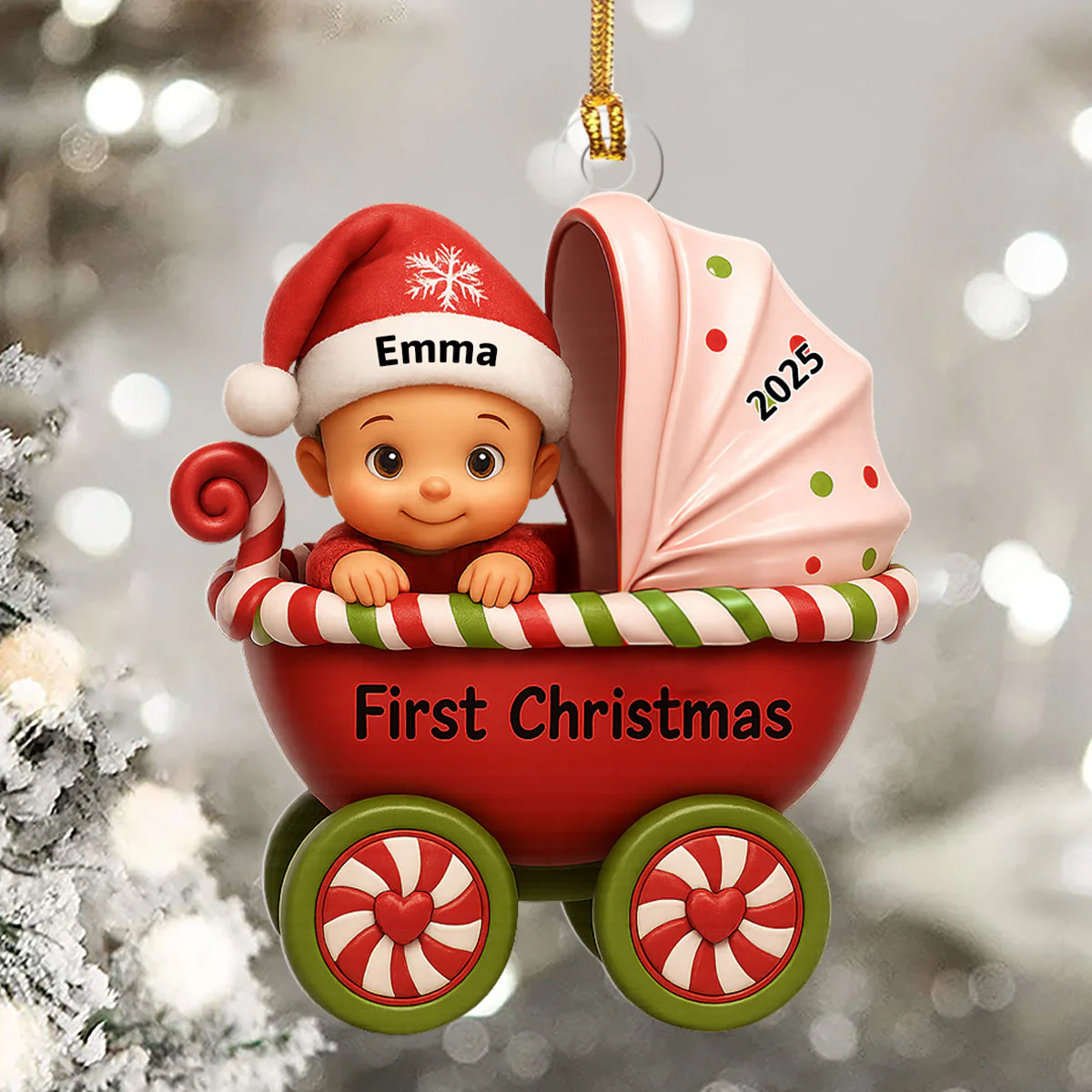 Baby's First Christmas - Personalized 1-Layer Acrylic Ornament - Image 5
