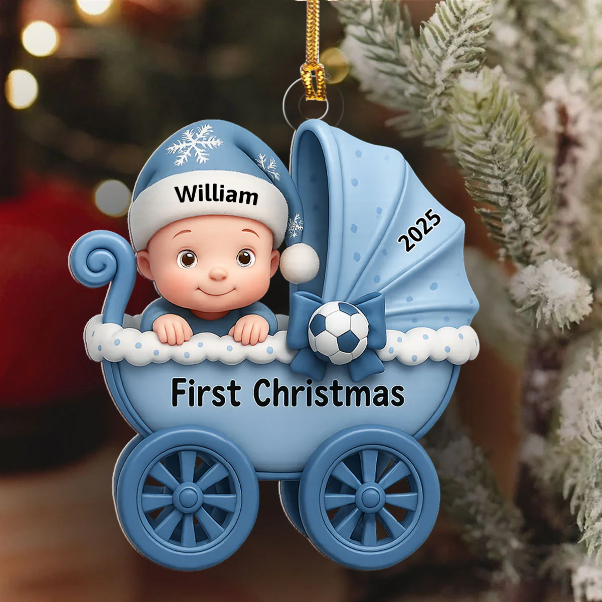 Baby's First Christmas - Personalized 1-Layer Acrylic Ornament - Image 6