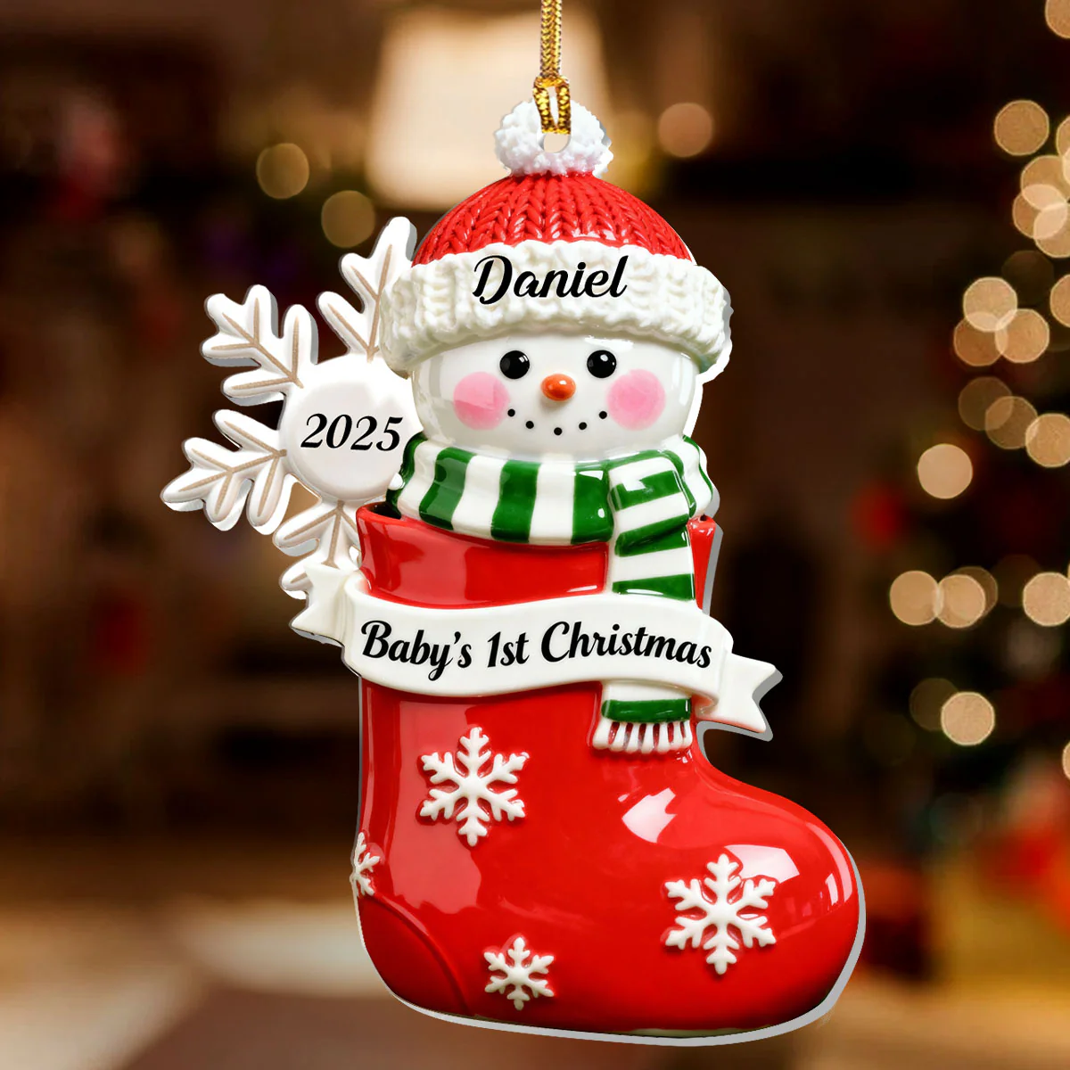 Baby's First Christmas - Personalized 1-Layer Acrylic Ornament - Image 2
