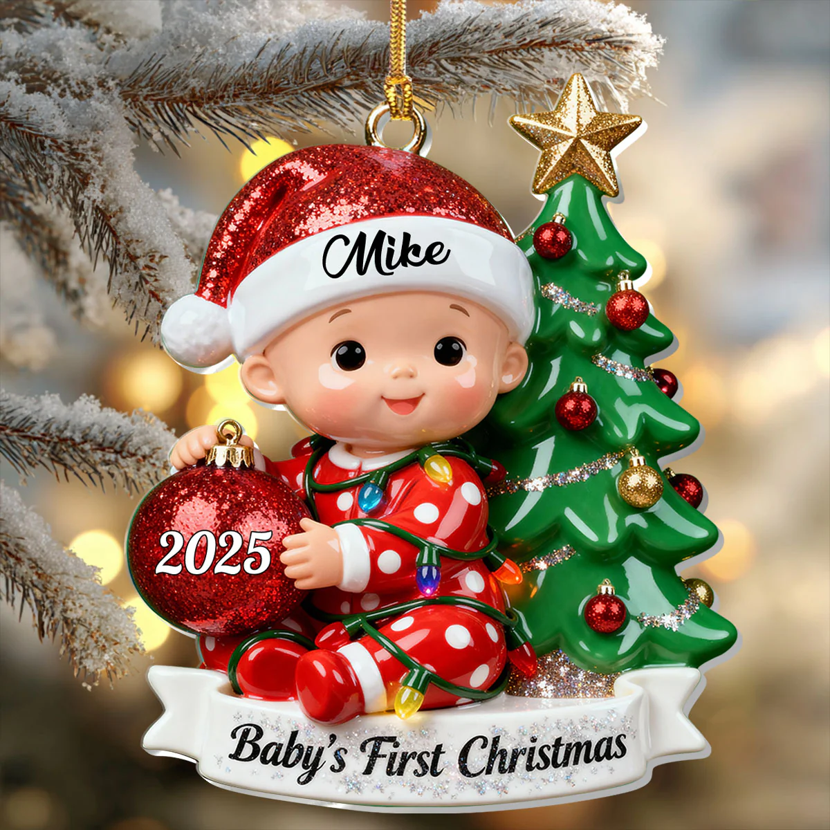 Baby's First Christmas - Personalized 1-Layer Acrylic Ornament