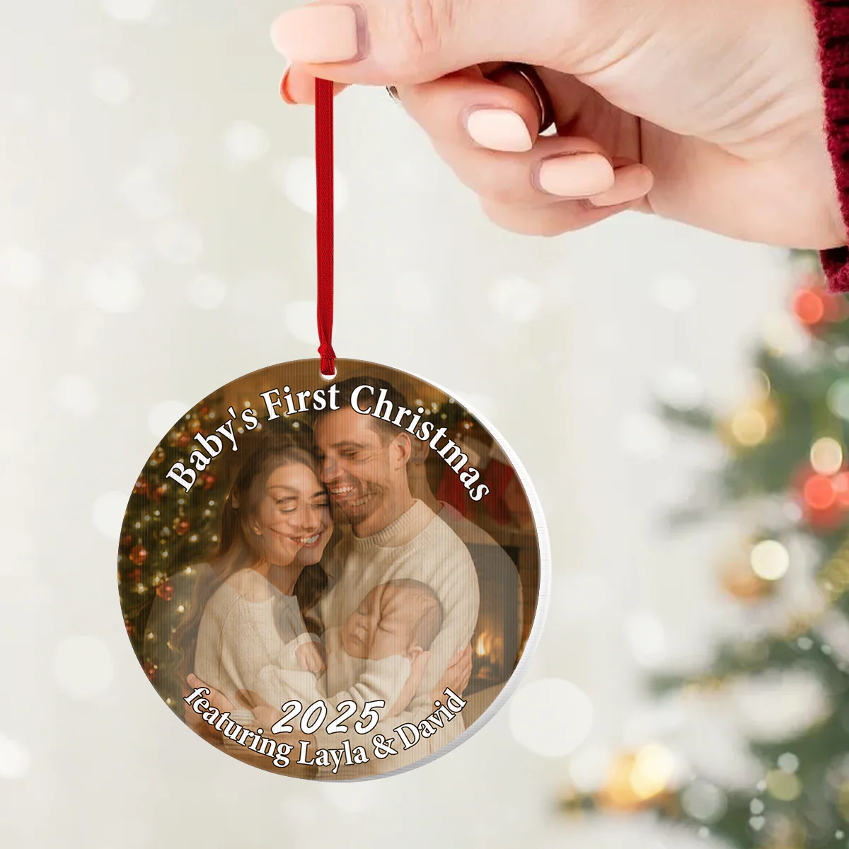 Baby's First Christmas - Personalized Magic Ornament - Image 3