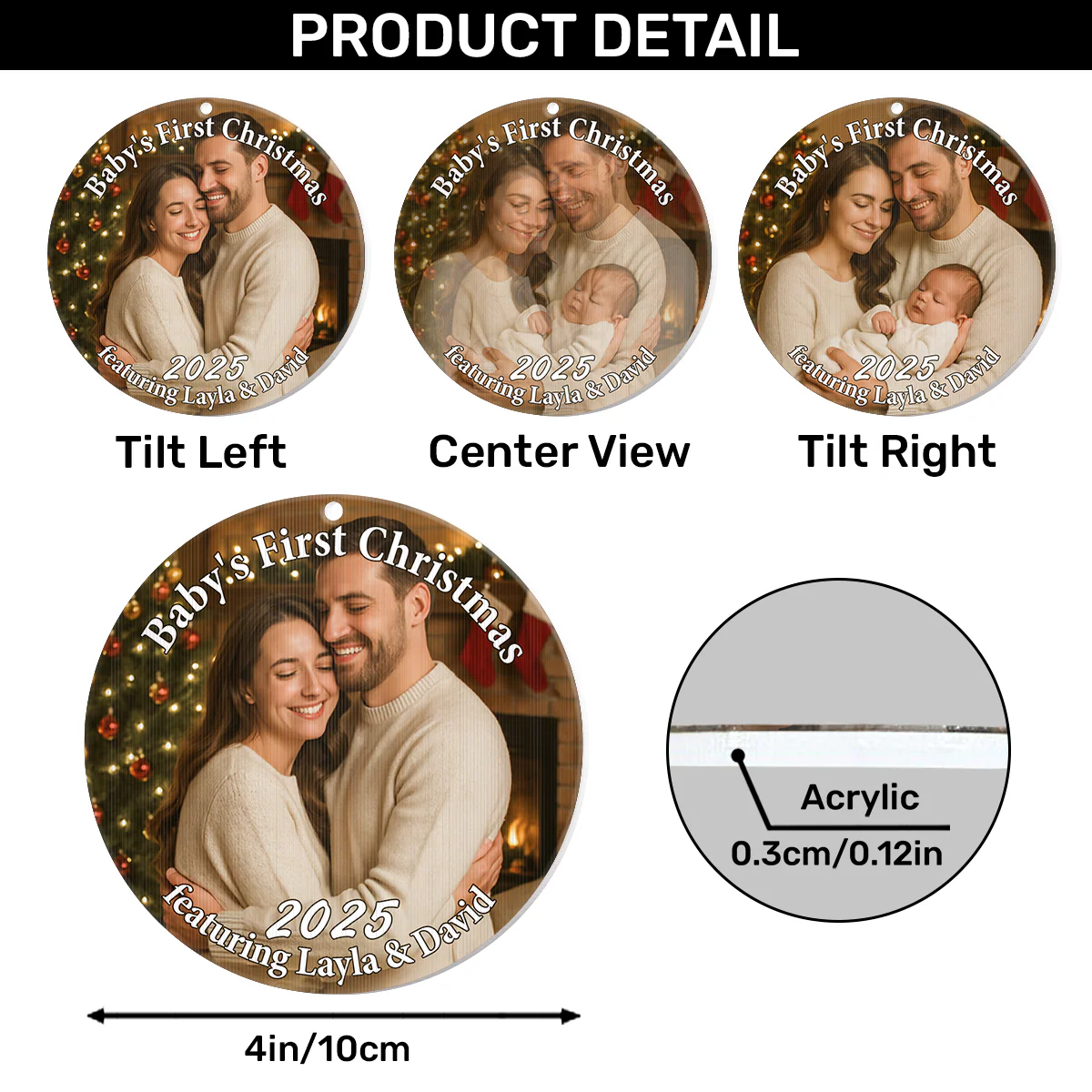 Baby's First Christmas - Personalized Magic Ornament - Image 6