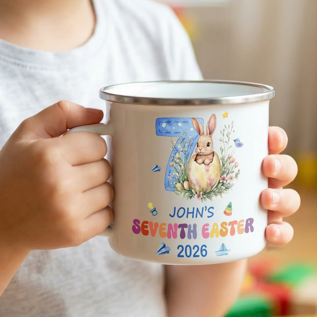 Baby's First Easter - Personalized Enamel Mug - Image 3
