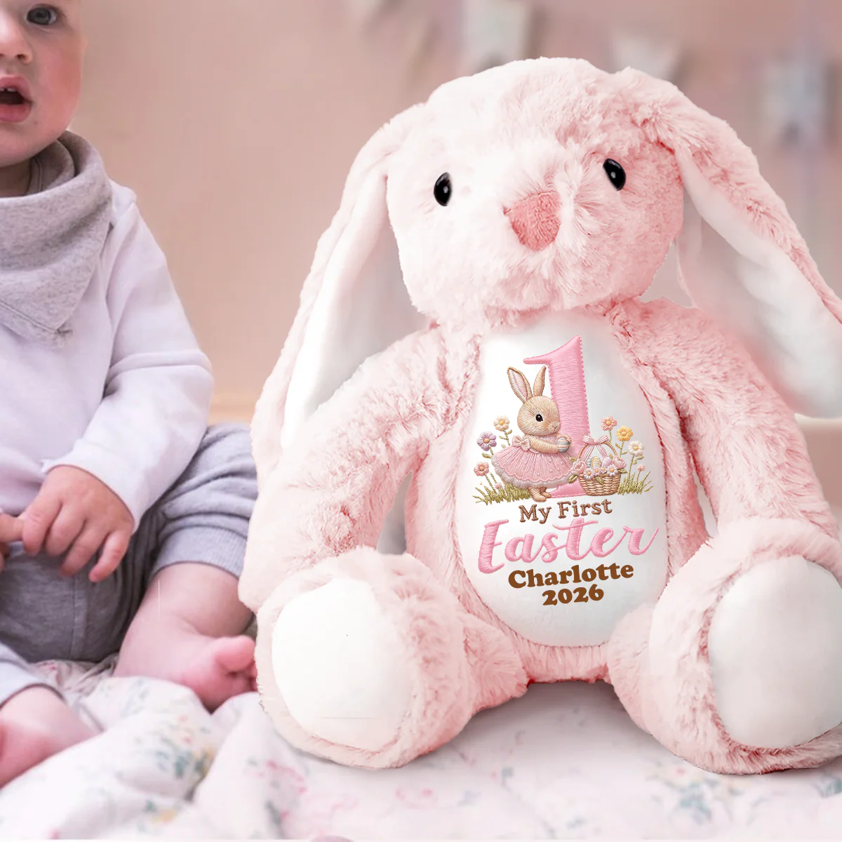 Baby's First Easter - Personalized Stuffed Bunny - Image 3