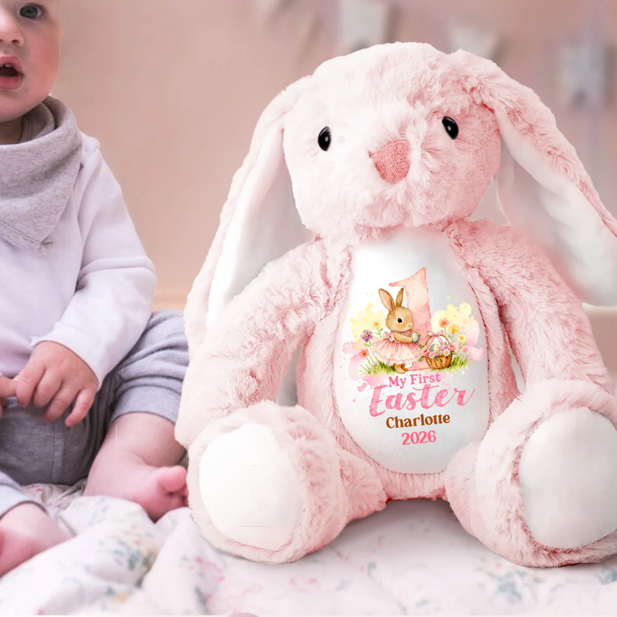Baby's First Easter - Personalized Stuffed Bunny - Image 2