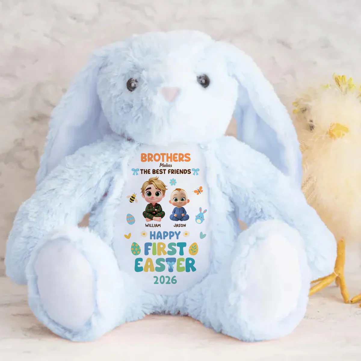 Baby's First Easter Sister Edition Brother Edition  - Personalized Stuffed Bunny - Image 4