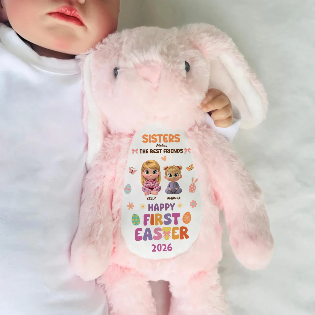 Baby's First Easter Sister Edition Brother Edition  - Personalized Stuffed Bunny - Image 6