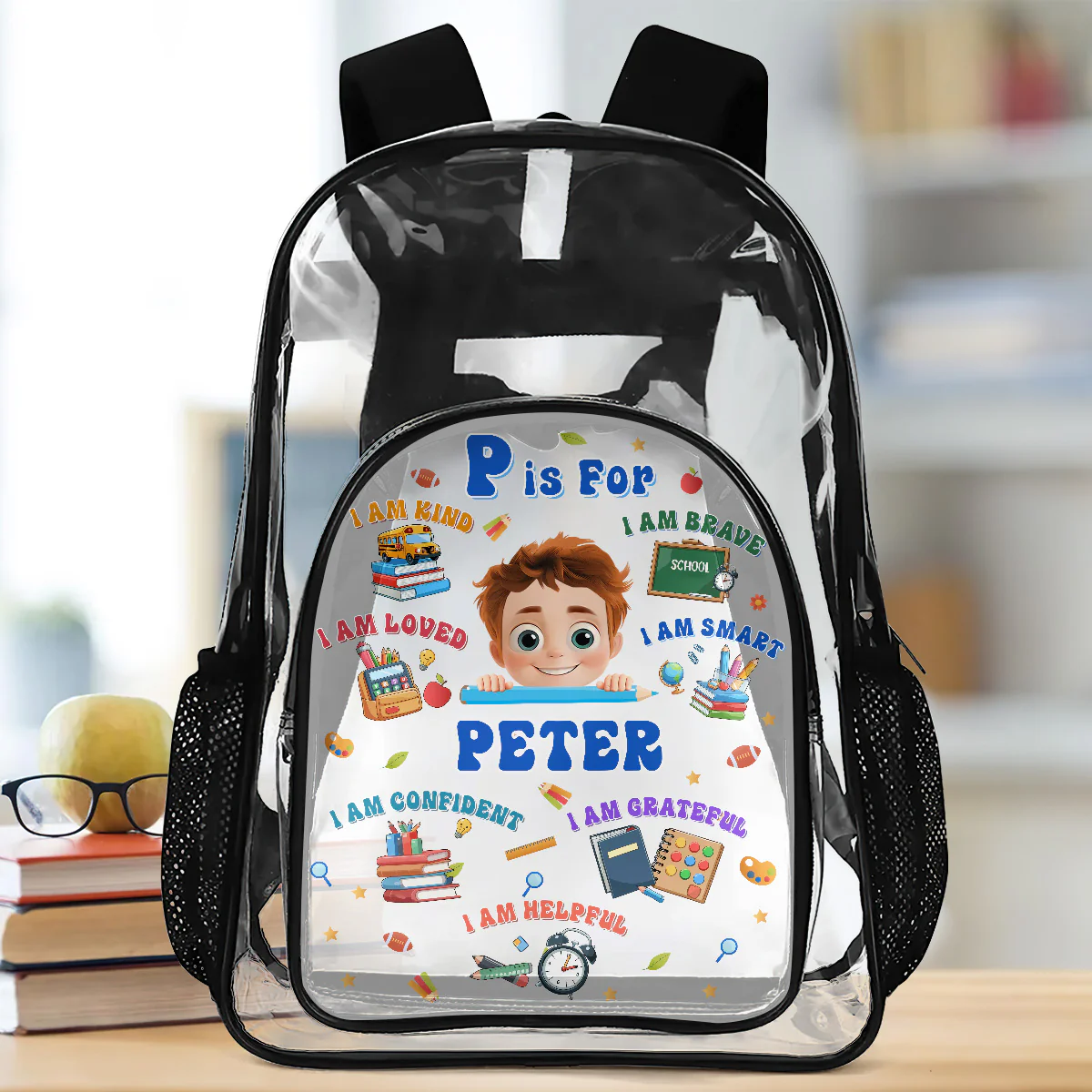 Back To School Affirmations - Personalized Clear Backpack
