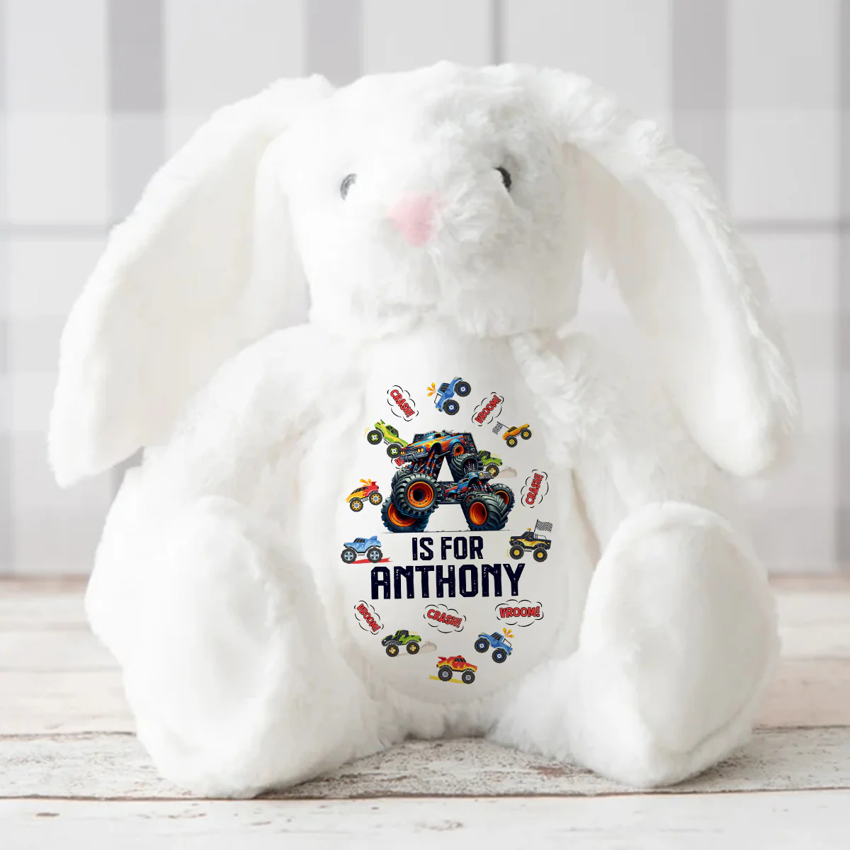 Back To School Custom Alphabets - Personalized Stuffed Bunny - Image 2