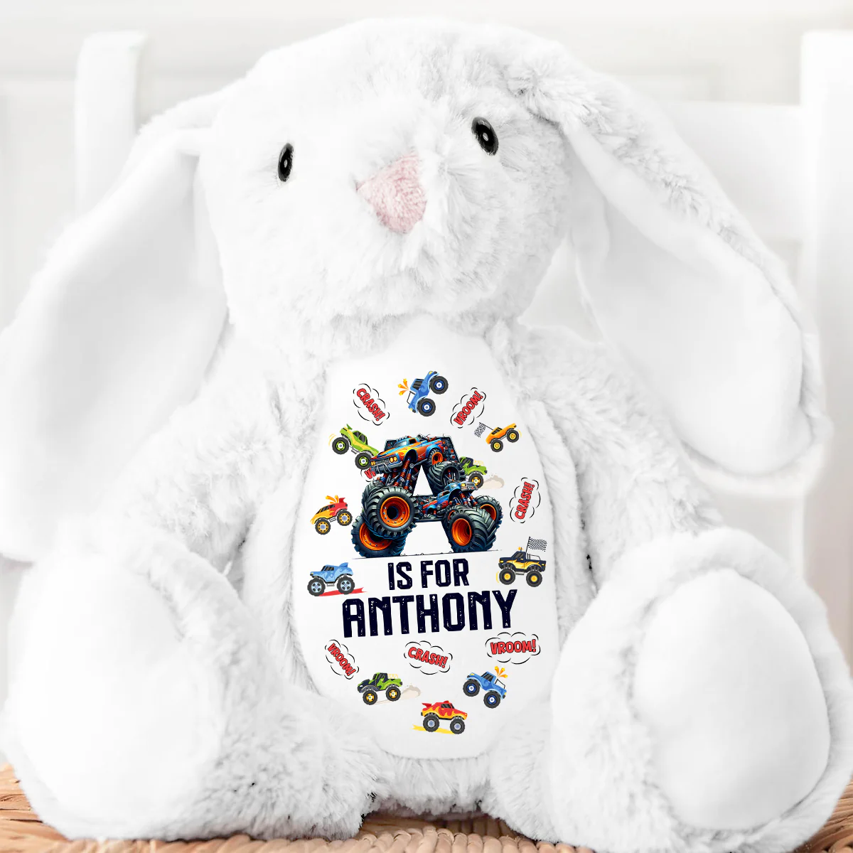 Back To School Custom Alphabets - Personalized Stuffed Bunny - Image 3