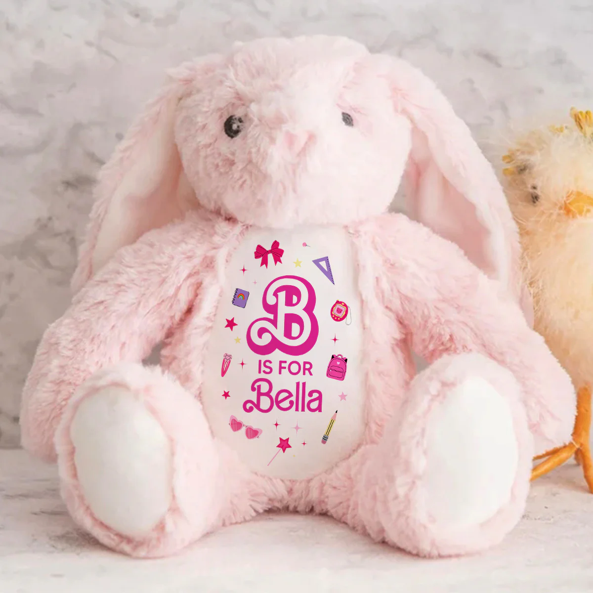 Back To School Custom Alphabets - Personalized Stuffed Bunny - Image 5
