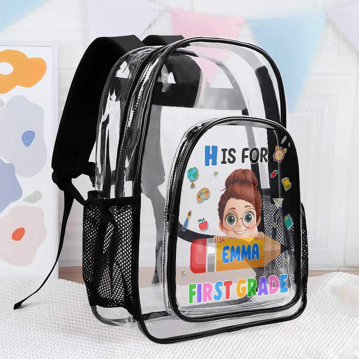 Back To School - Personalized Clear Backpack - Image 2