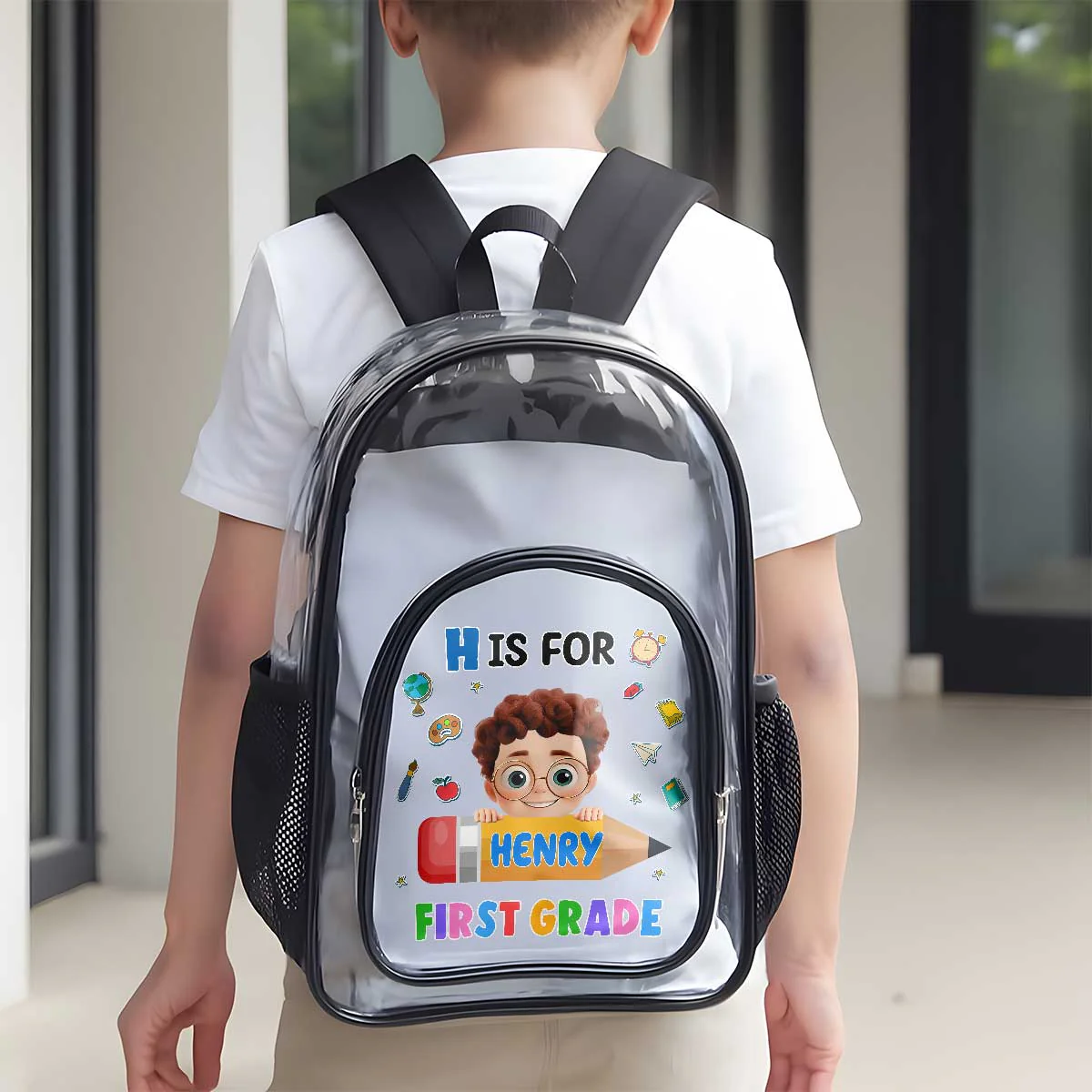 Back To School - Personalized Clear Backpack - Image 3