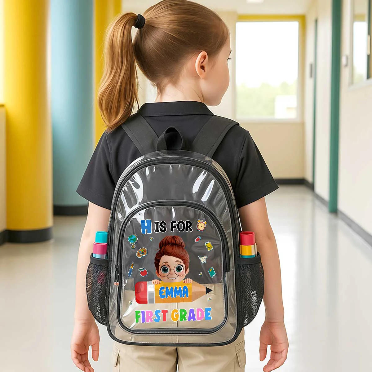 Back To School - Personalized Clear Backpack - Image 4