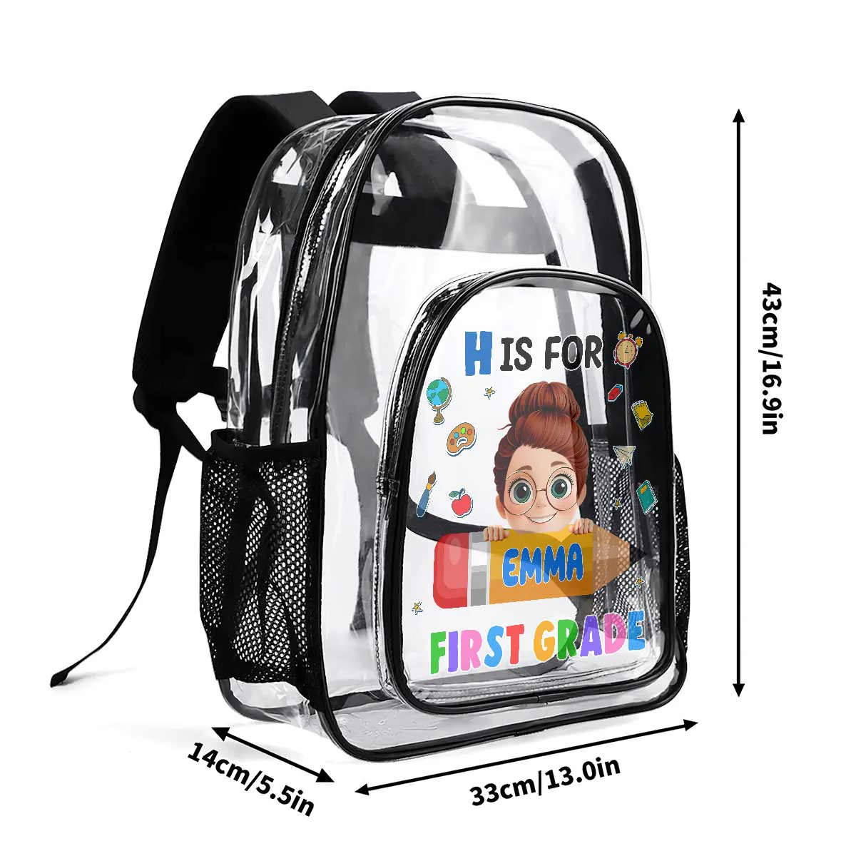 Back To School - Personalized Clear Backpack - Image 8