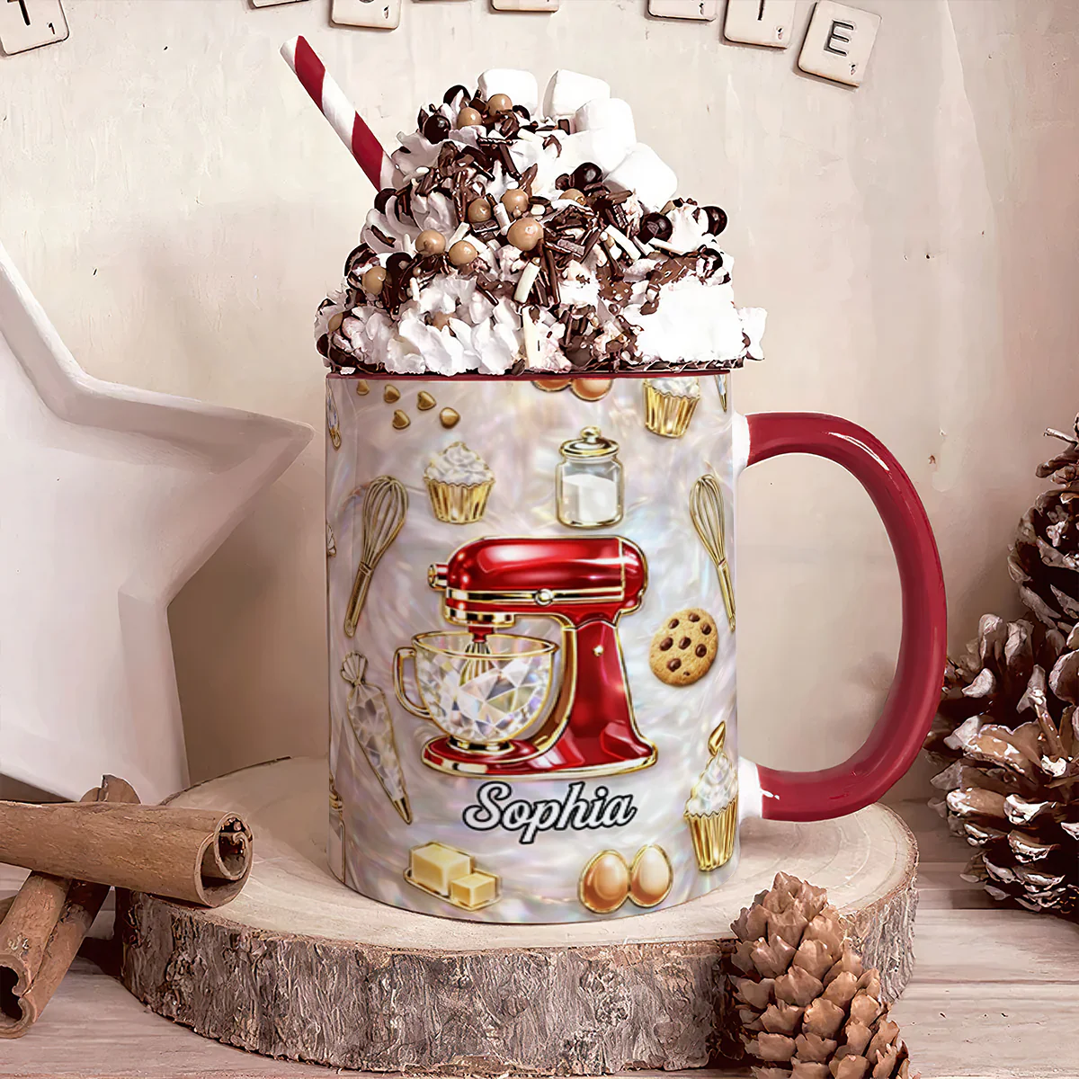 Bake The World A Better Place - Personalized Accent Mug - Image 3