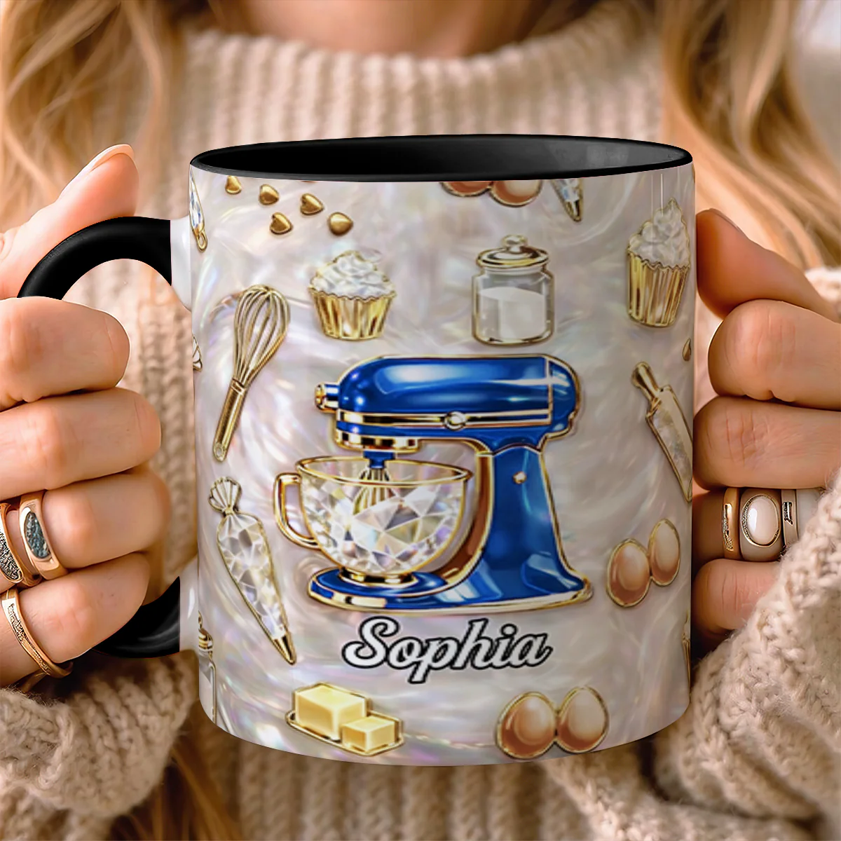 Bake The World A Better Place - Personalized Accent Mug - Image 4