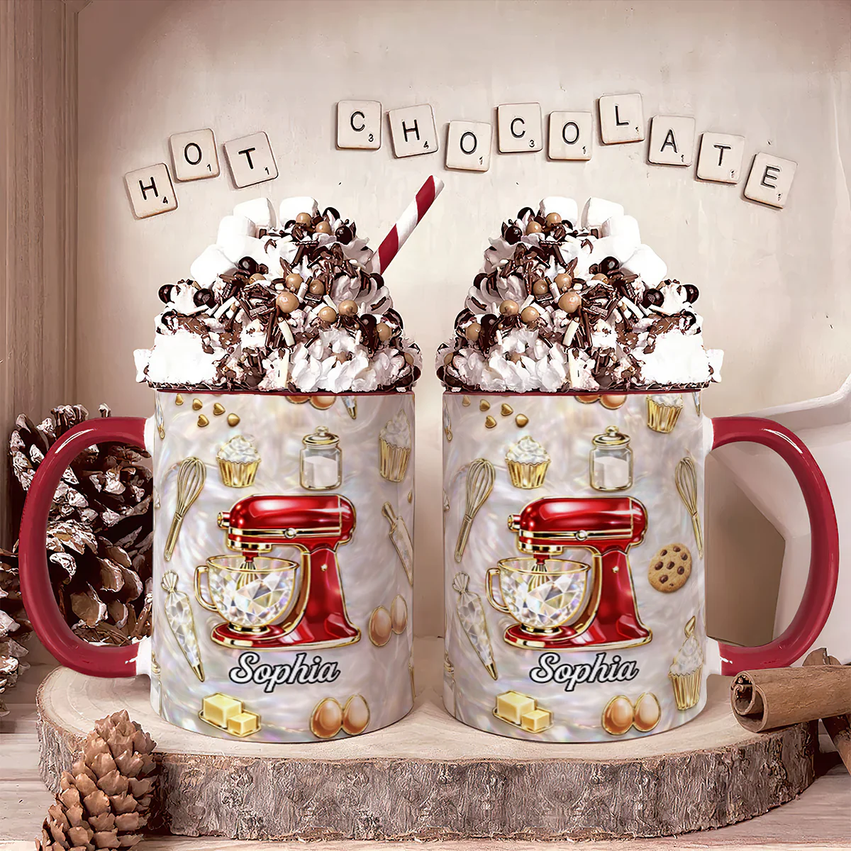 Bake The World A Better Place - Personalized Accent Mug - Image 5