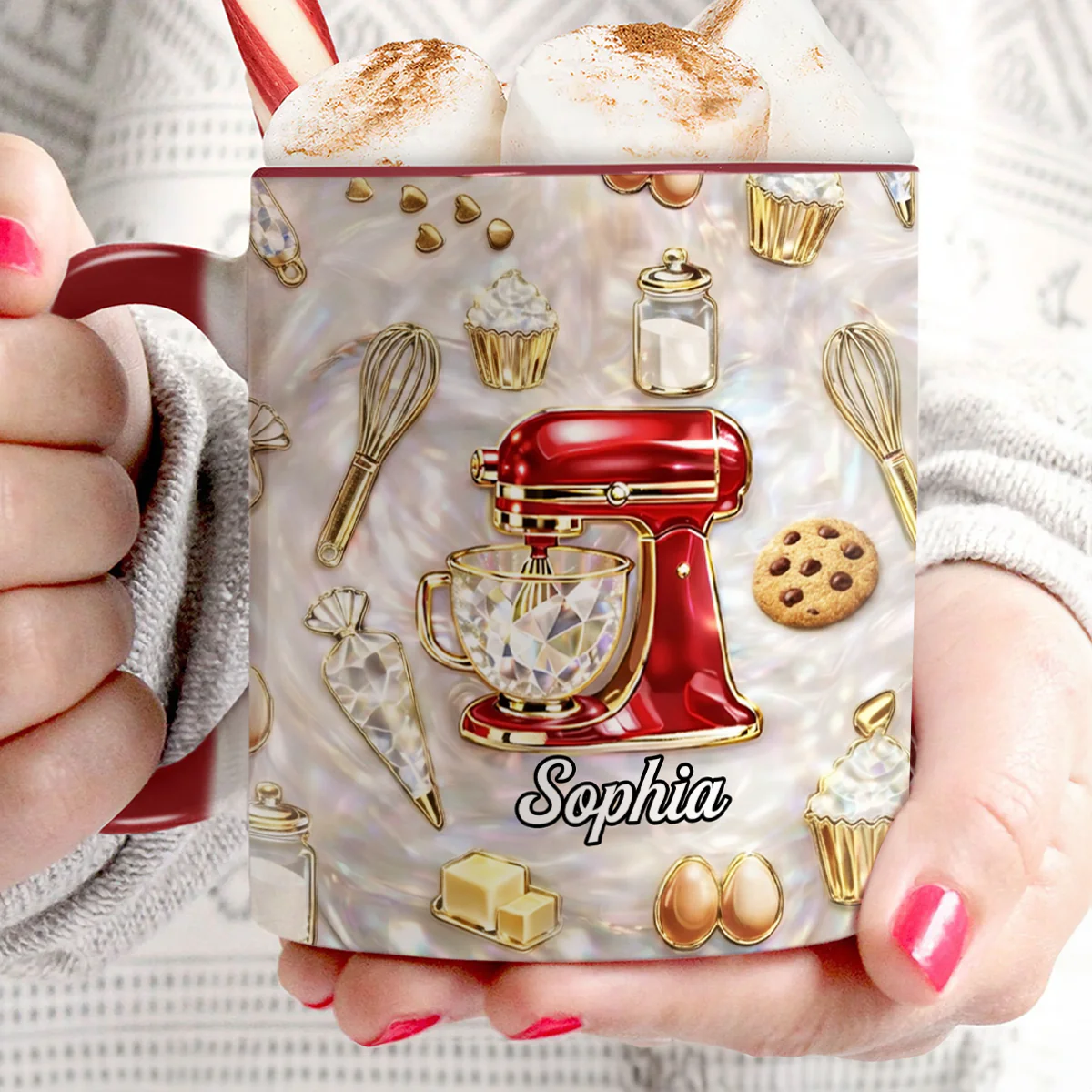 Bake The World A Better Place - Personalized Accent Mug - Image 6