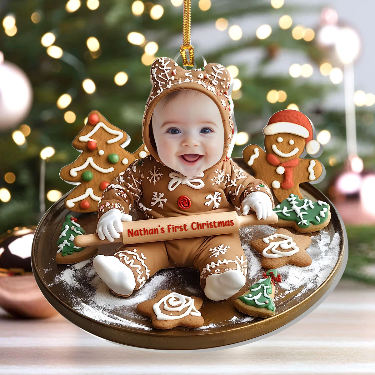 Baking With Baby: A Gingerbread Christmas - Personalized 1-Layer Acrylic Ornament - Image 4