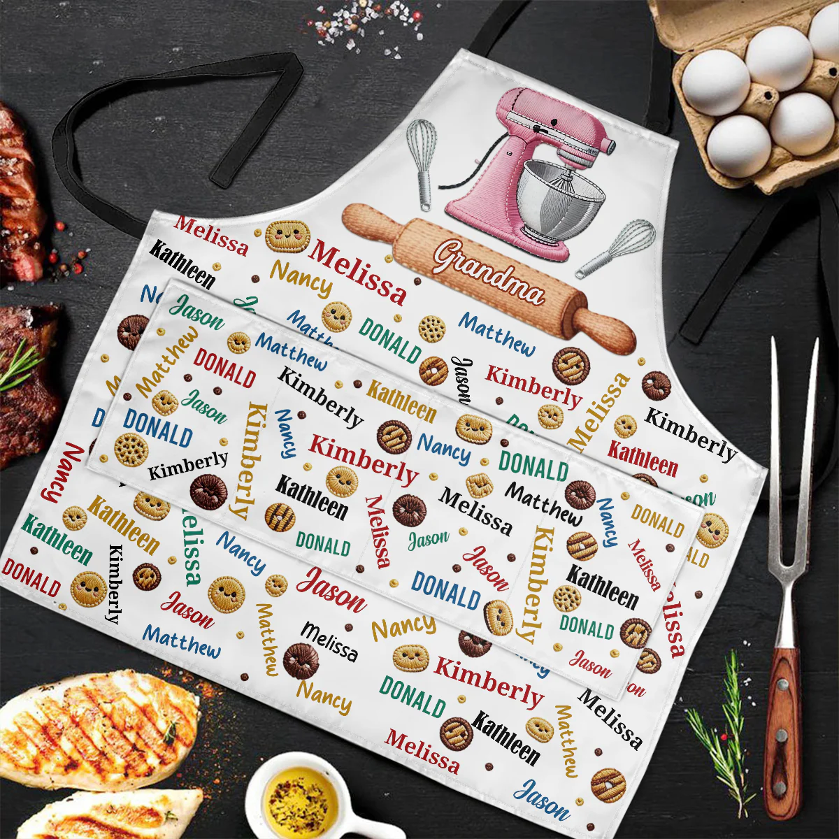 Baking With Love - Personalized Apron With Pocket - Image 2