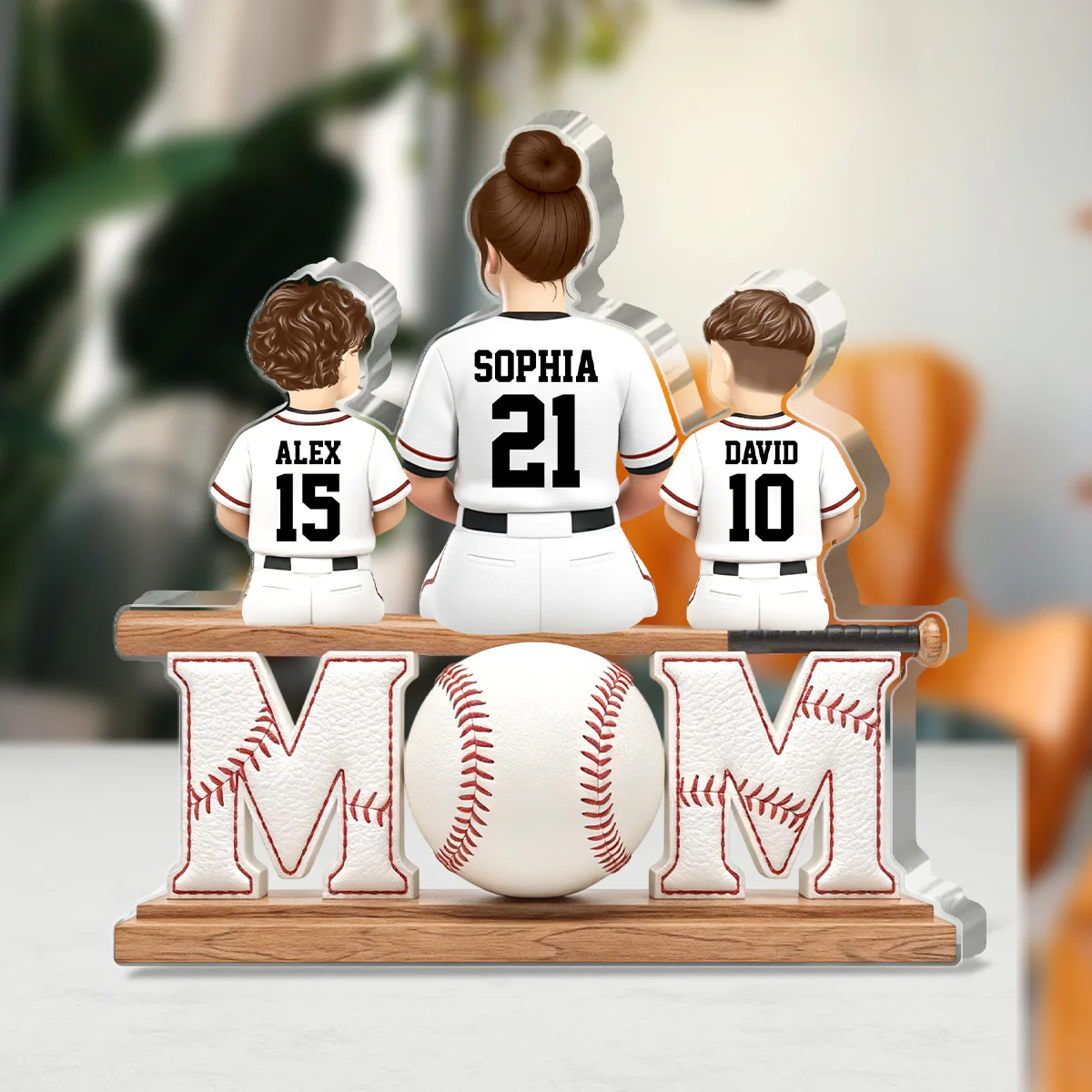 Baseball Softball Mom - Personalized Custom Shaped Acrylic Plaque - Image 3
