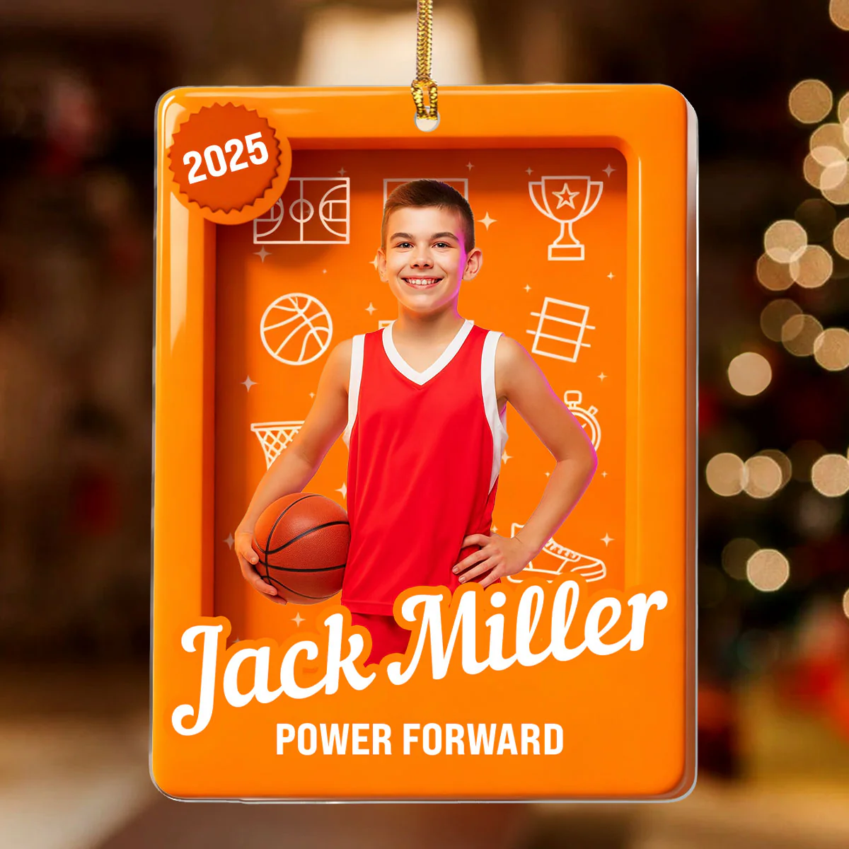 Basketball Toy Box Upload Photo - Personalized 1-Layer Acrylic Ornament - Image 2